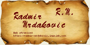 Radmir Mrdaković vizit kartica